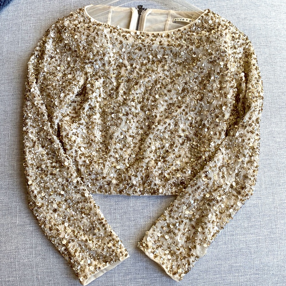 Alice & Olivia beaded crop top - 4